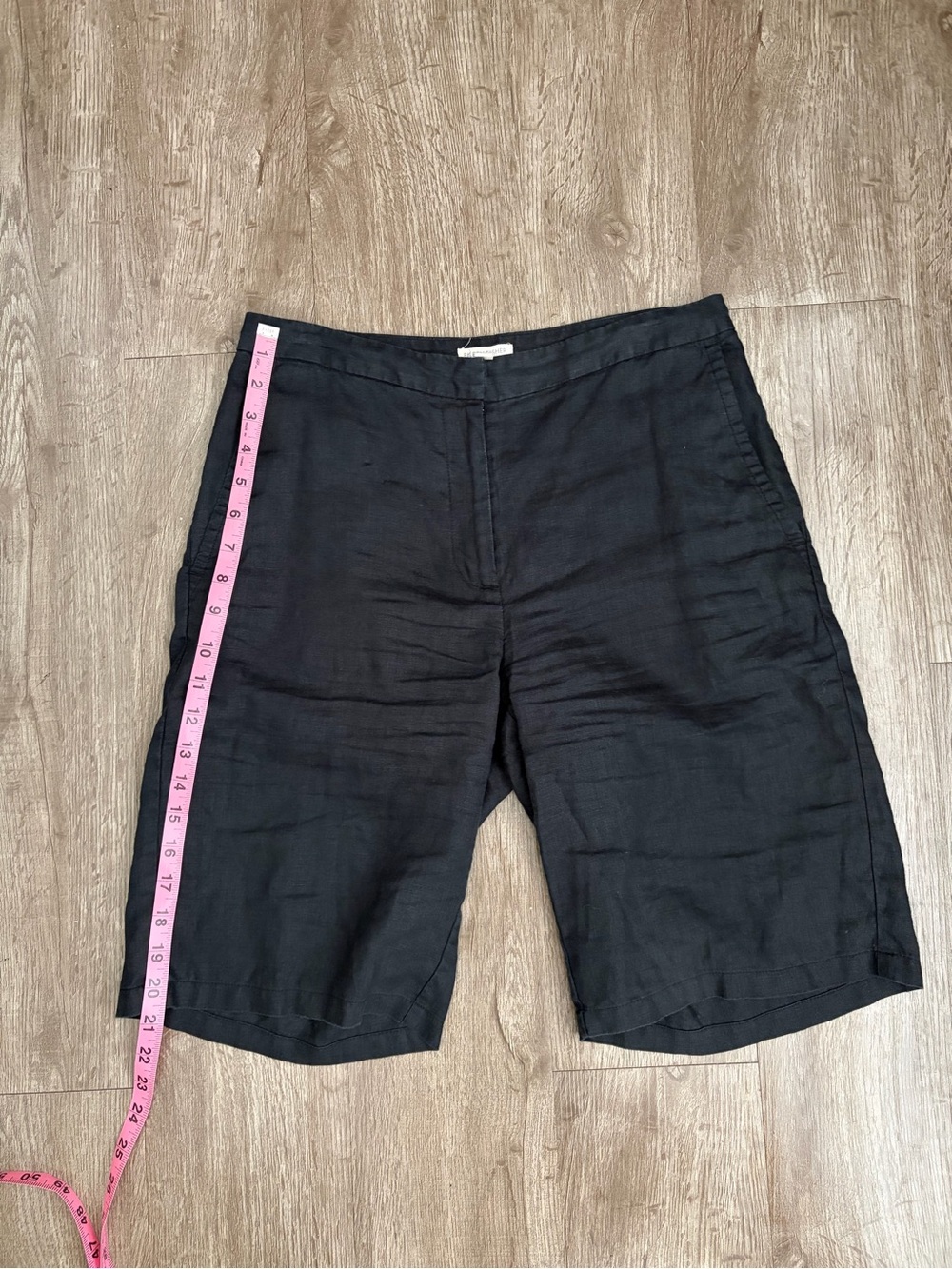 Eileen Fisher Organic Linen Bermuda Shorts Black Size 4 - Picture 4 of 8